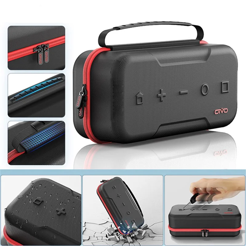 OIVO IV-SW188 För Nintendo Switch/Switch OLED Bärbar Väska för Spelkonsol och Tillbehör EVA Förvaringslåda - Röd
