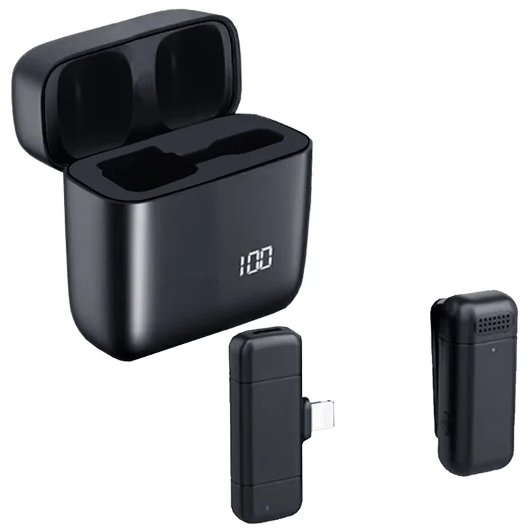 K6 Clip-On Cordless Microphone (1 Microphone + 1 Receiver) - For iPhone / Black