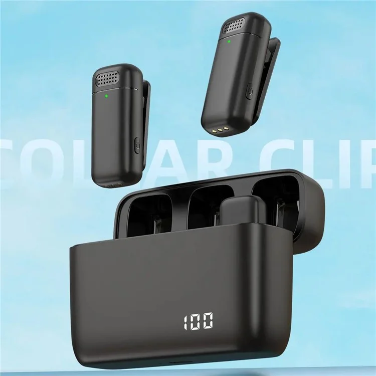 K6 Clip-On Cordless Microphone (1 Microphone + 1 Receiver) - For iPhone / Black
