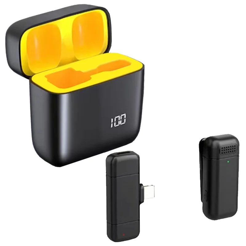 K6 Clip-On Cordless Microphone (1 Microphone + 1 Receiver) - For iPhone / Black+Yellow