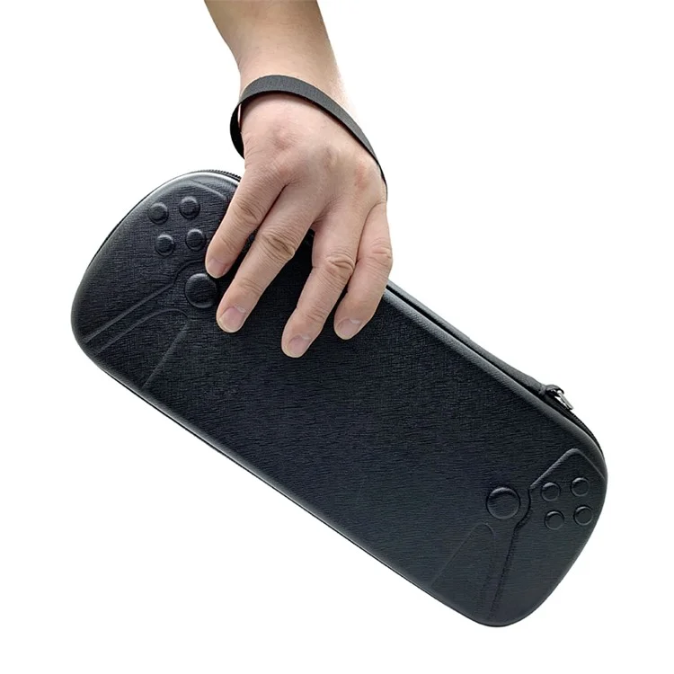 For PlayStation Portal Shockproof Storage Bag Game Console Carrying Case - Cross Texture PU Leather