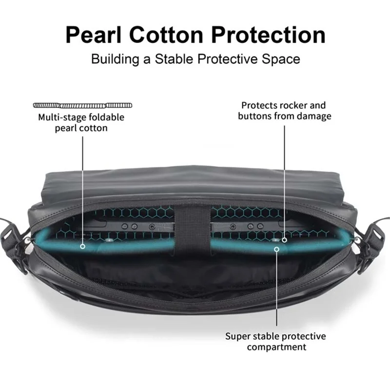 DEVASO Portable Handheld Game Console Carrying Bag PU Leather Crossbody Bag