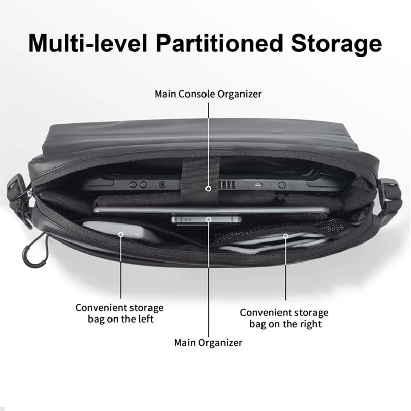 DEVASO Portable Handheld Game Console Carrying Bag PU Leather Crossbody Bag