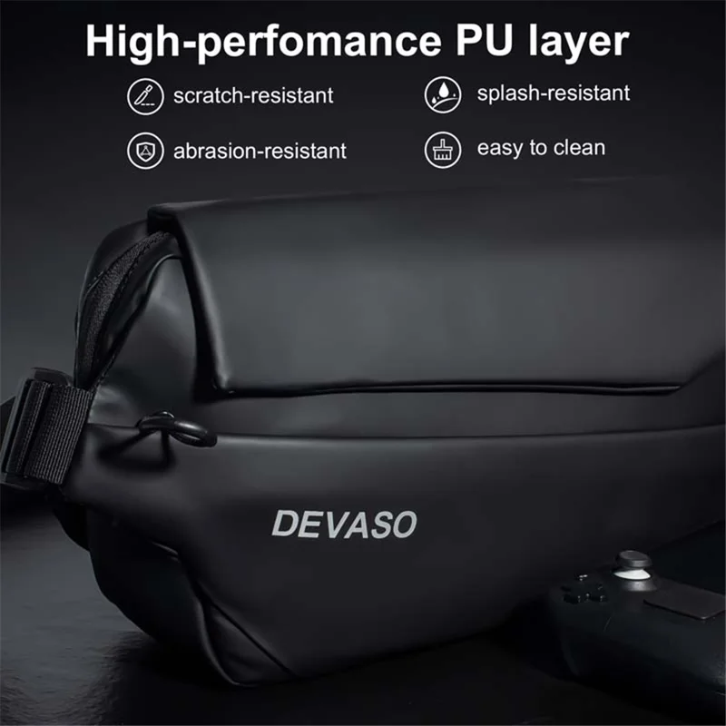 DEVASO Portable Handheld Game Console Carrying Bag PU Leather Crossbody Bag