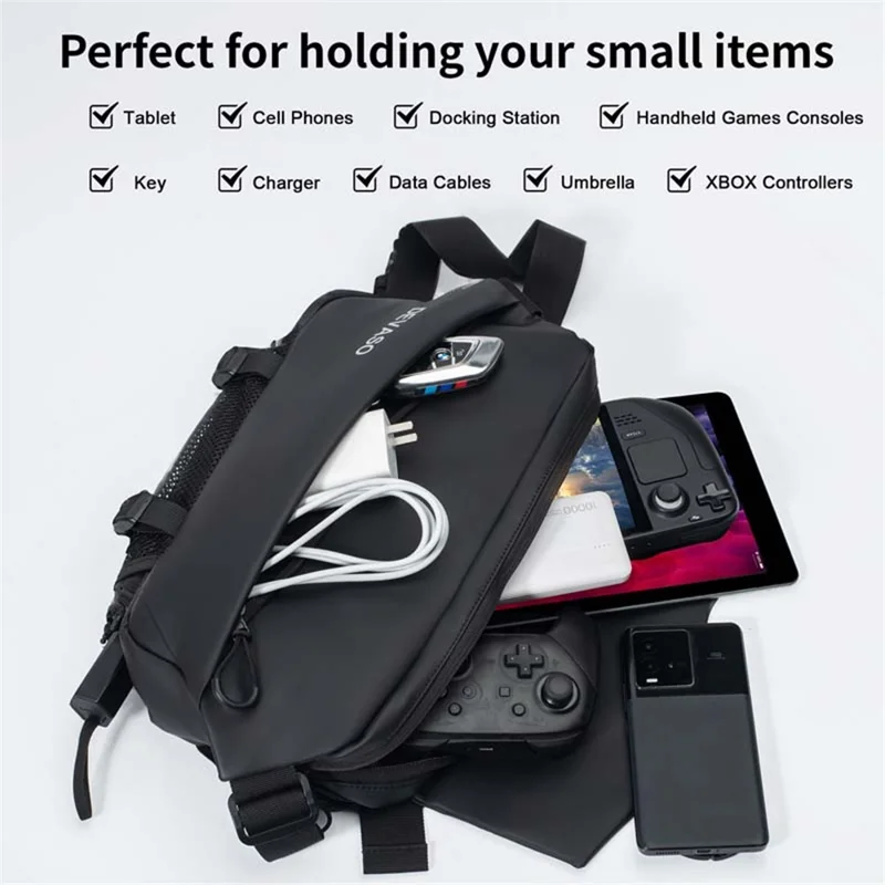 DEVASO Portable Handheld Game Console Carrying Bag PU Leather Crossbody Bag