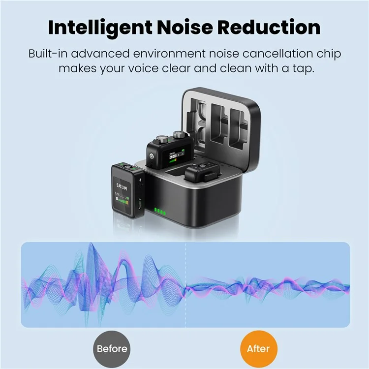 SJCAM M1 Micrófono Lavalier Inalámbrico, 1 Transmisor+2 Receptores Conjunto de Micrófono Con Estuche de Carga