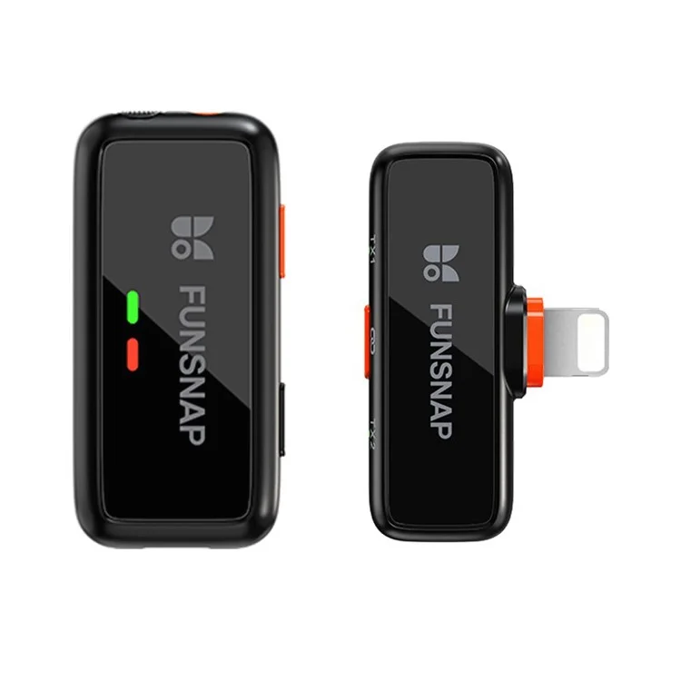 XIAOMIYOUPIN FUNSNAP S6 Kabellose Geräuschunterdrückende Lavalier-Mikrofonanlage, iP-Empfänger + Sender (ohne Ladekoffer)