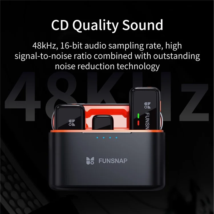 XIAOMIYOUPIN FUNSNAP S6 Kabellose Geräuschunterdrückende Lavalier-Mikrofonanlage, iP-Empfänger + Sender (ohne Ladekoffer)
