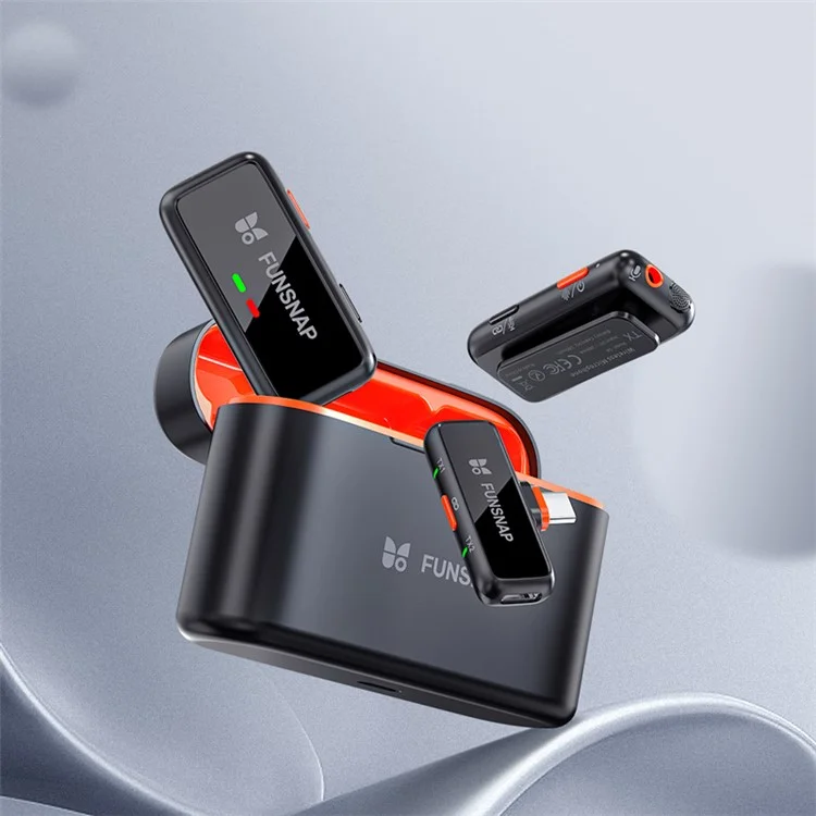 XIAOMIYOUPIN FUNSNAP S6 Kabellose Geräuschunterdrückende Lavalier-Mikrofonanlage, iP-Empfänger + Sender (ohne Ladekoffer)