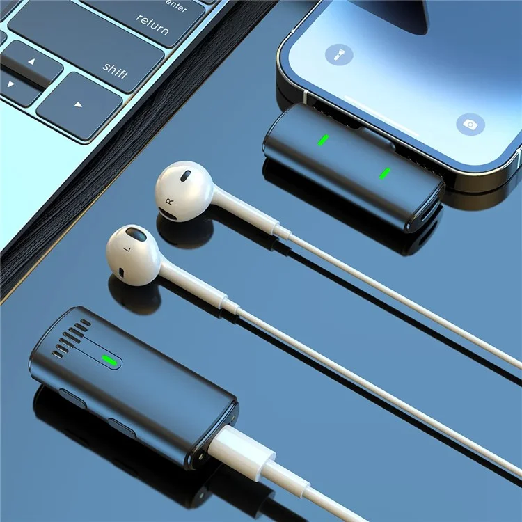 K10 Wireless Lavalier Mic DSP Noise Canceling Microphone  (2 Microfoni+1 Ricevitore) - Per iPhone / Nero+Giallo