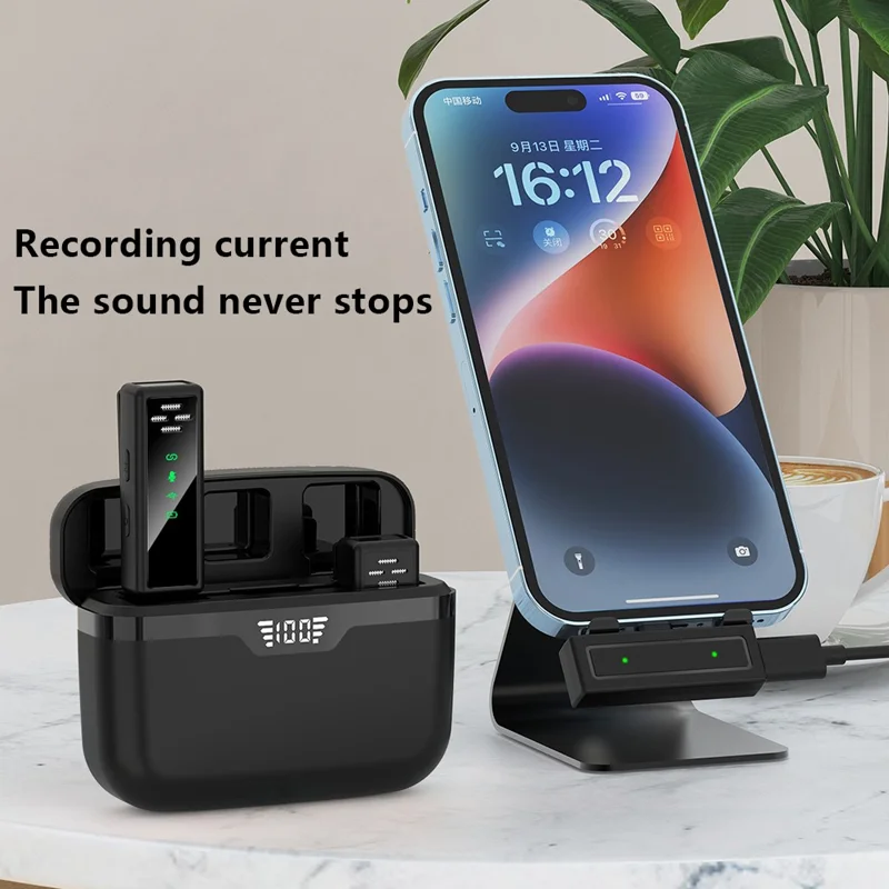 J80 Broadcasting Lavalier Mini Microphone (2 Microphones+1 Receiver) - For iPhone