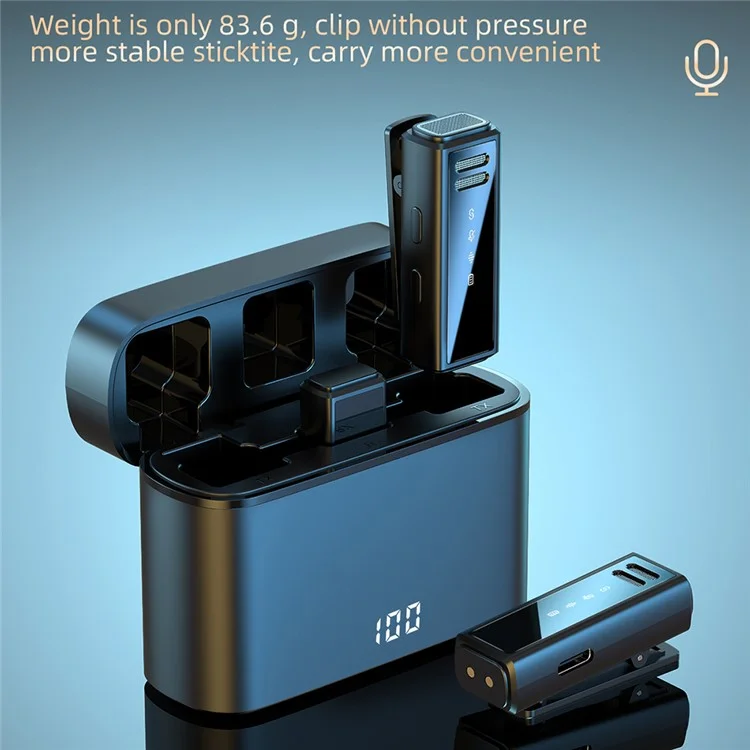 J88 Wireless Lavalier Live Streaming Microphone (2 Microfones + 1 Receptor) - Para iPhone / Preto