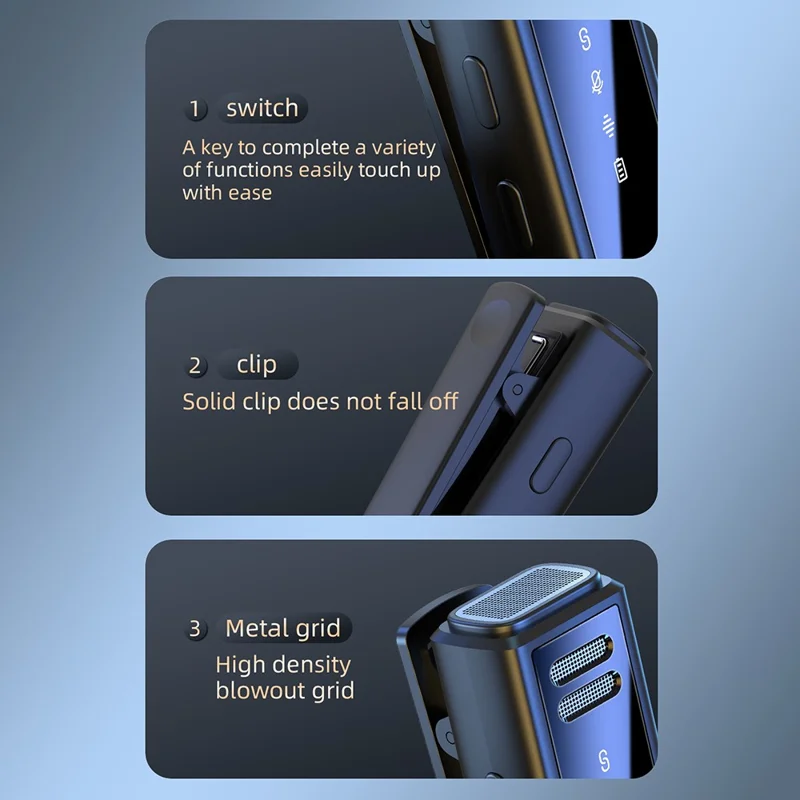 J88 Wireless Lavalier Live Streaming Microphone (2 Microphones+1 Receiver) - For iPhone / Black+Yellow