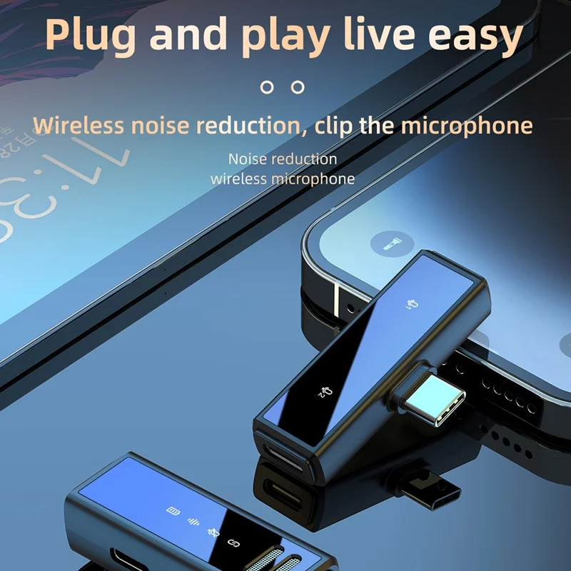 J88 Wireless Lavalier Live Streaming Microphone (2 Microphones+1 Receiver) - For iPhone / Black+Yellow