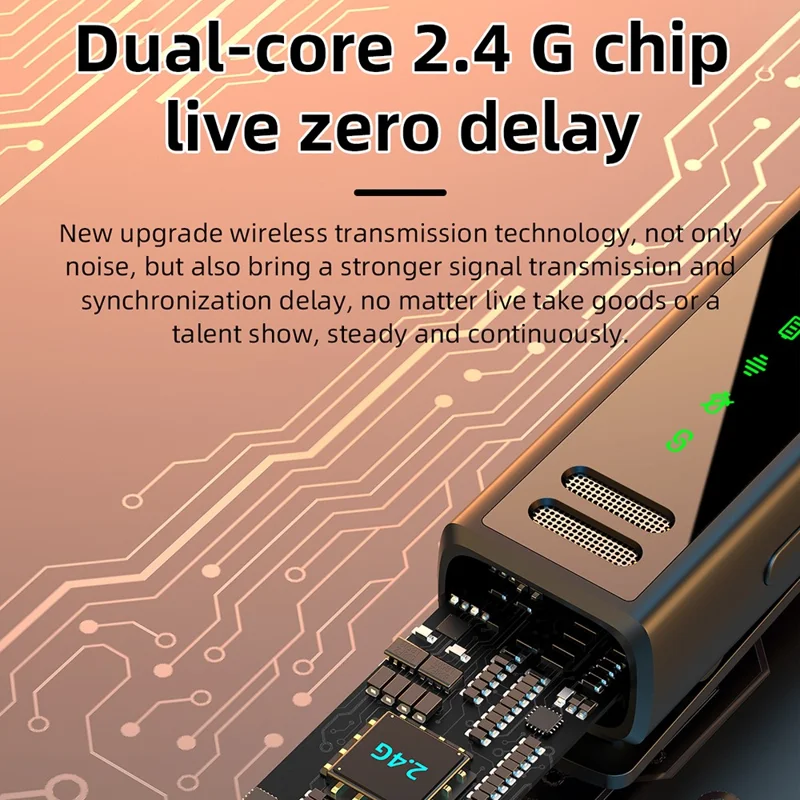 J88 Wireless Lavalier Live Streaming Microphone (2 Microphones+1 Receiver) - For iPhone / Black+Yellow