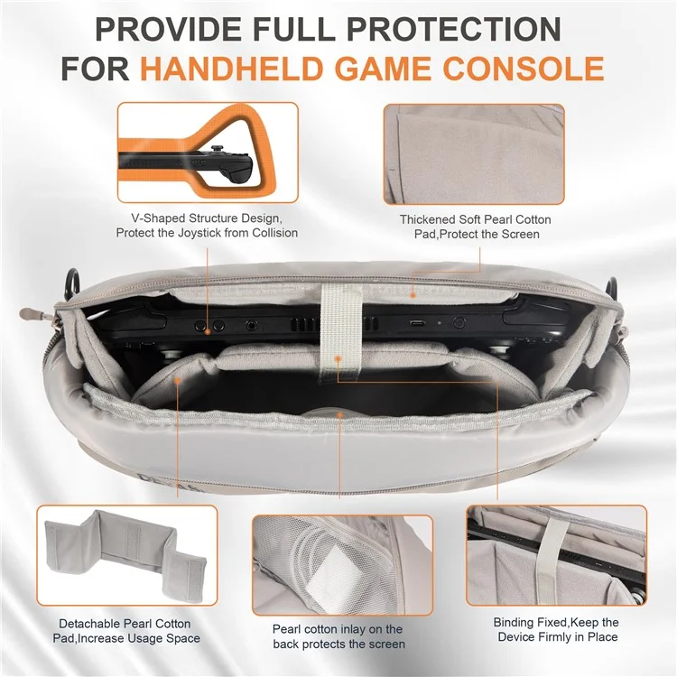DEVASO 1133691 Bolsa de Transporte Portátil Crossbody Shoulder Bag Pouch para Steam Deck Console Devices - Cinza