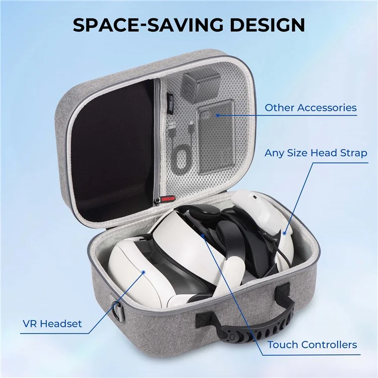 STARTRC GAMES 2.0 For Meta Quest 3 VR Hardshell Carrying Pouch Protection Bag Storage Case - Grey