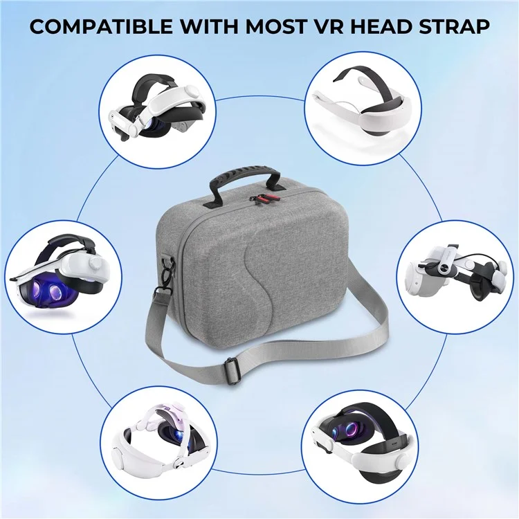 Juegos de Startrc 2.0 Para Meta Quest 3 VR Hardshell Carrying Bolsa de Protección de Bolsas Caja de Almacenamiento - Gris