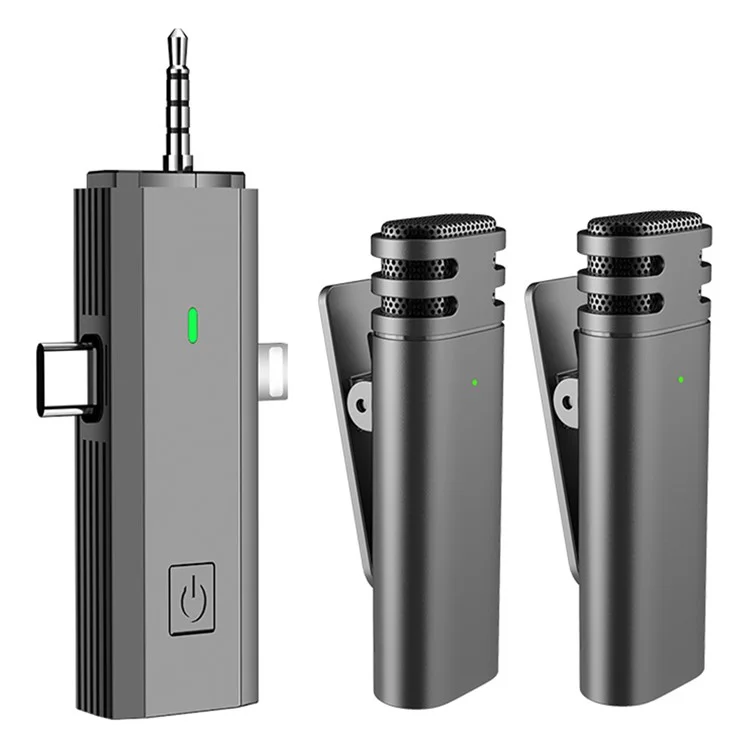 S17 Para iPhone+Type-C+3.5 mm AUX 3 en 1 Micrófono Lavalier Inalámbrico para Teléfonos Móviles, Cámaras