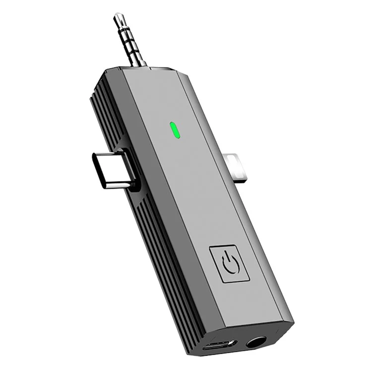S17 Para iPhone+Type-C+3.5mm AUX Sistema de Microfone Lavalier Sem Fio 3 em 1, 1 Microfone + 1 Receptor