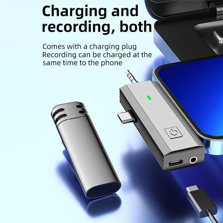 S17 Para iPhone+Type-C+3.5mm AUX Sistema de Microfone Lavalier Sem Fio 3 em 1, 1 Microfone + 1 Receptor