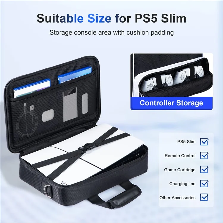STARTRC GAMES Pour Sony PS5 Slim Sac de rangement pour console de jeu Sac bandoulière en toile Oxford