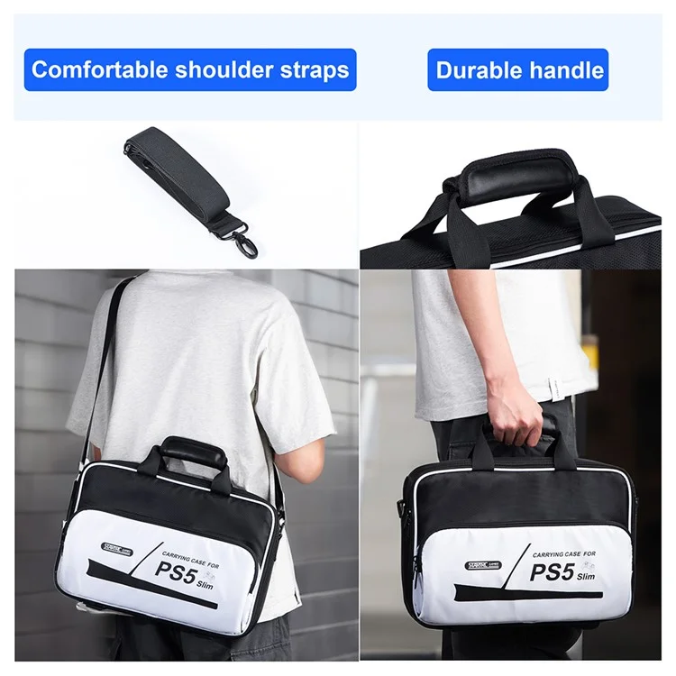 STARTRC GAMES Pour Sony PS5 Slim Sac de rangement pour console de jeu Sac bandoulière en toile Oxford