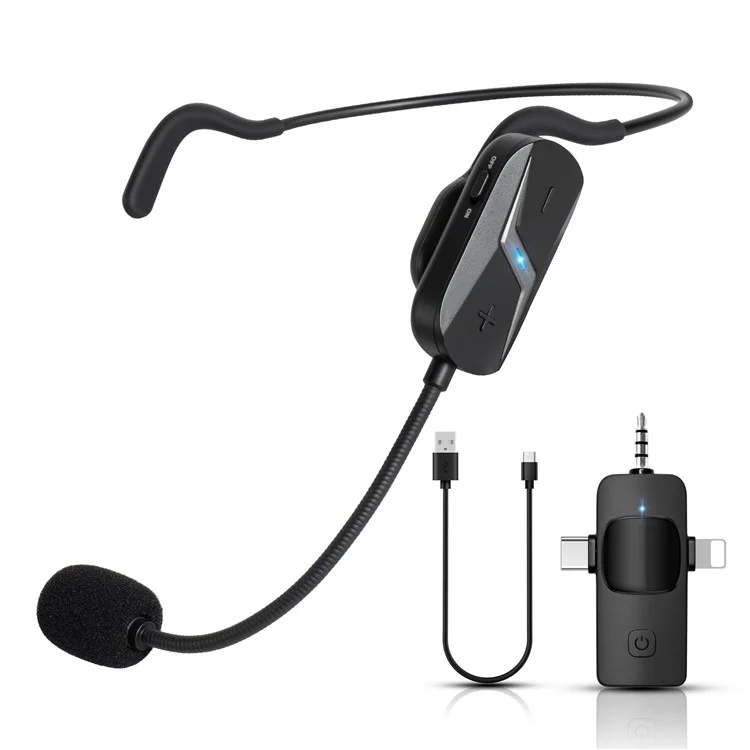YANMAI GF13 Microfono Wireless con Riduzione del Rumore 2.4G con Fascia Rimovibile