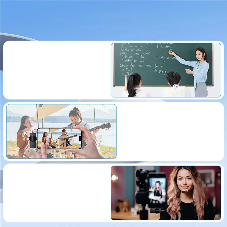 YANMAI GF13 Microfono Wireless con Riduzione del Rumore 2.4G con Fascia Rimovibile