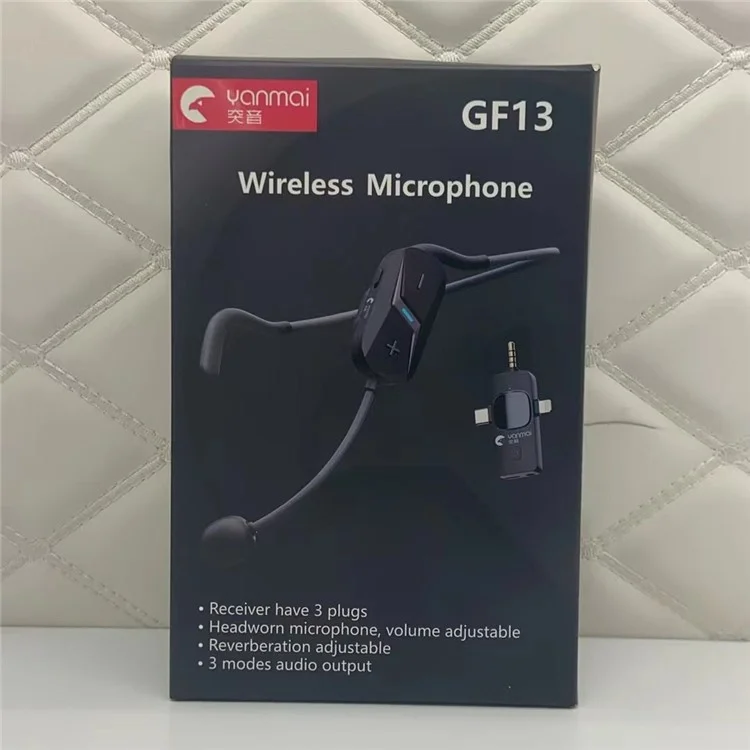 YANMAI GF13 Microfono Wireless con Riduzione del Rumore 2.4G con Fascia Rimovibile