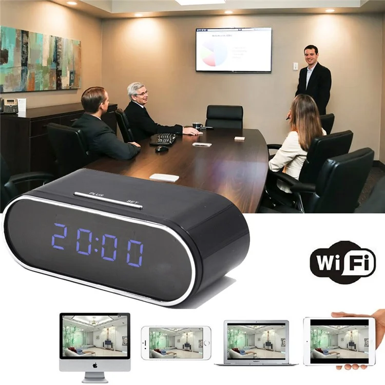 Caméra cachée avec réveil WiFi I4 1920x1080P Full HD Vision Nocturne