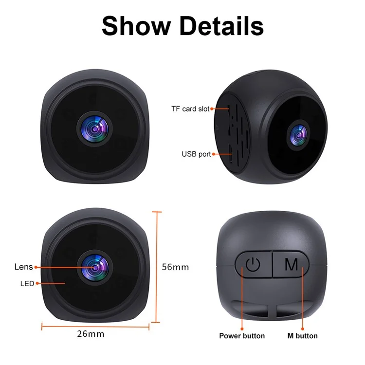 WK12 WiFi Wireless Camera Home Security Pet Baby Monitor Night Vision Indoor Camera