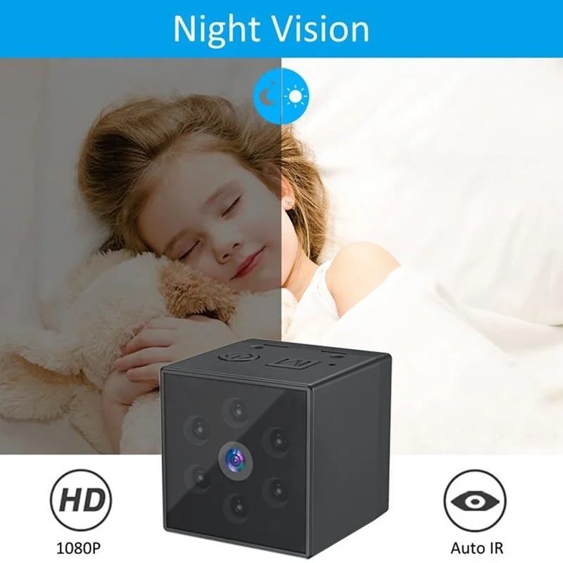 Telecamera di sicurezza wireless MD23 1080P con rilevamento del movimento e visione notturna, monitor per casa, animali domestici e bambini