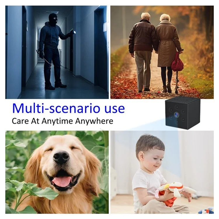 Telecamera di sicurezza wireless MD23 1080P con rilevamento del movimento e visione notturna, monitor per casa, animali domestici e bambini