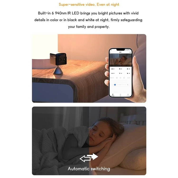 C7 Wireless Camera Home Security Pet Monitor Night Vision Two-Way Audio Camera (4G Network EU Version)