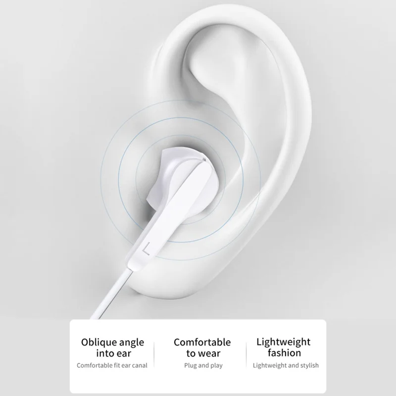 ME544 Type-C Wired Digital Earphone Stereo Line Control Phone Music Headset - White