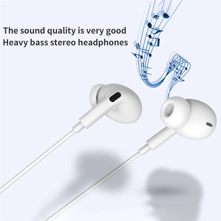 ME531 3.5mm Wired Earphone Built-In Mic Wire Control HiFi Sound Music Gaming Headset - White