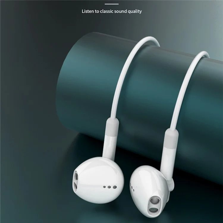 ME537 3.5mm Wired Earphone HiFi Sound Wire Control Phone Laptop PC Music Gaming Headset - White