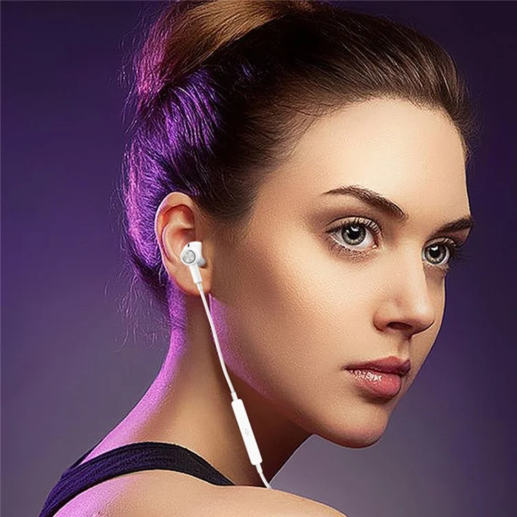 ME530S 3,5 mm Écouteur Filaire Microphone Music Intégré Singing Song Magnetic Headset - Blanc
