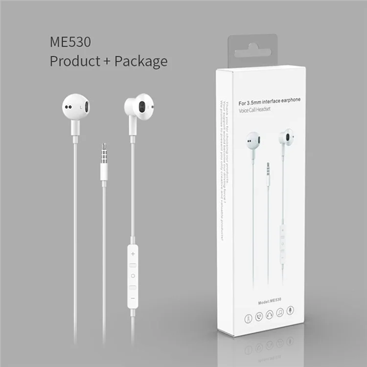 ME530S 3,5 mm Écouteur Filaire Microphone Music Intégré Singing Song Magnetic Headset - Blanc