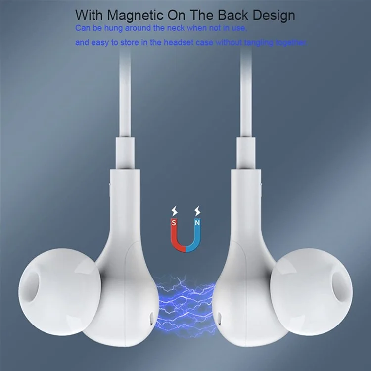 ME538 3,5 mm Écouteur Magnétique Câblé Mic Mic Diphone Contrôle du Téléphone Musique Casque de Jeu - Blanc