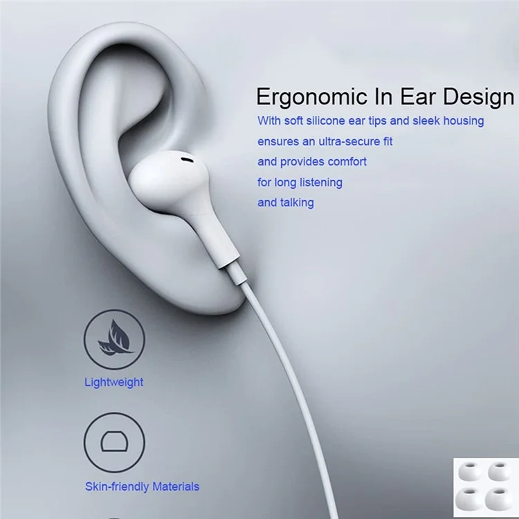 ME538 3,5 mm Écouteur Magnétique Câblé Mic Mic Diphone Contrôle du Téléphone Musique Casque de Jeu - Blanc