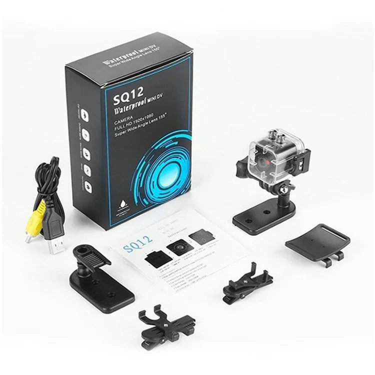 Caméra de sport sans fil SQ12 Home Security Outdoor Mini avec détection de mouvement, vision nocturne et boîtier étanche