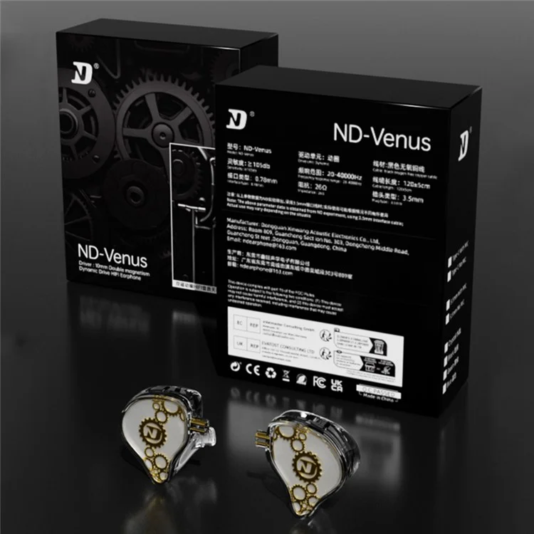 ND Venus Staccabile Auricolari Auricolari Industriali In-ear (senza Microfono) - Bianco