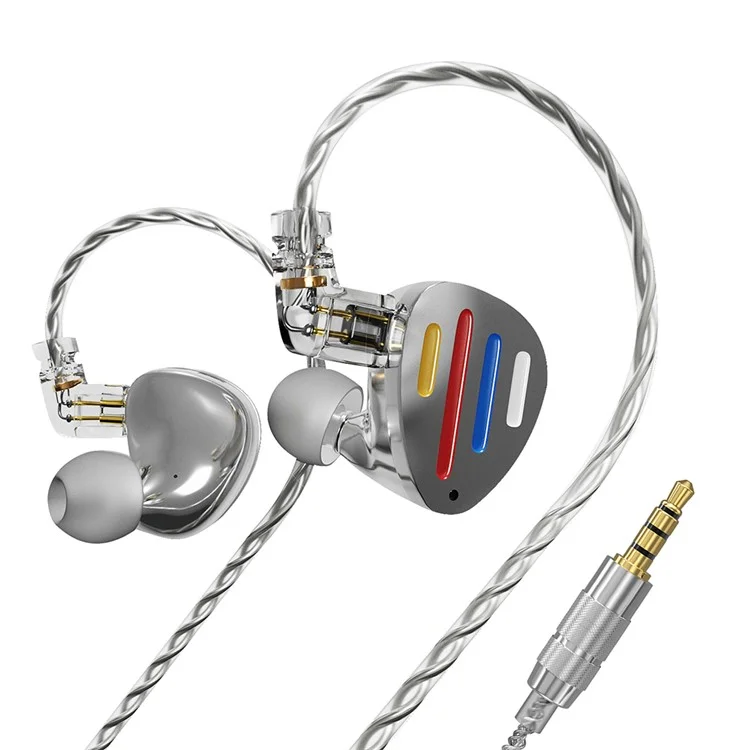 nd X12 Aurnospedi Cablati Driver Dinamico da 10 mm +cuffie In-ear Hifi 5ba Con Cavo Staccabile, Nessun Microfono - Argento