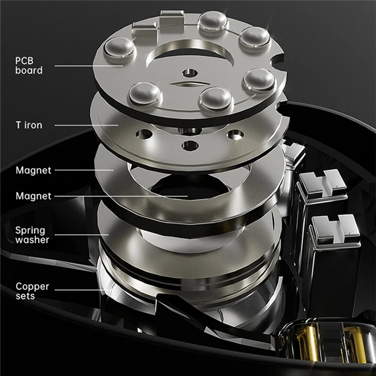 nd X12 Aurnospedi Cablati Driver Dinamico da 10 mm +cuffie In-ear Hifi 5ba Con Cavo Staccabile, Nessun Microfono - Argento