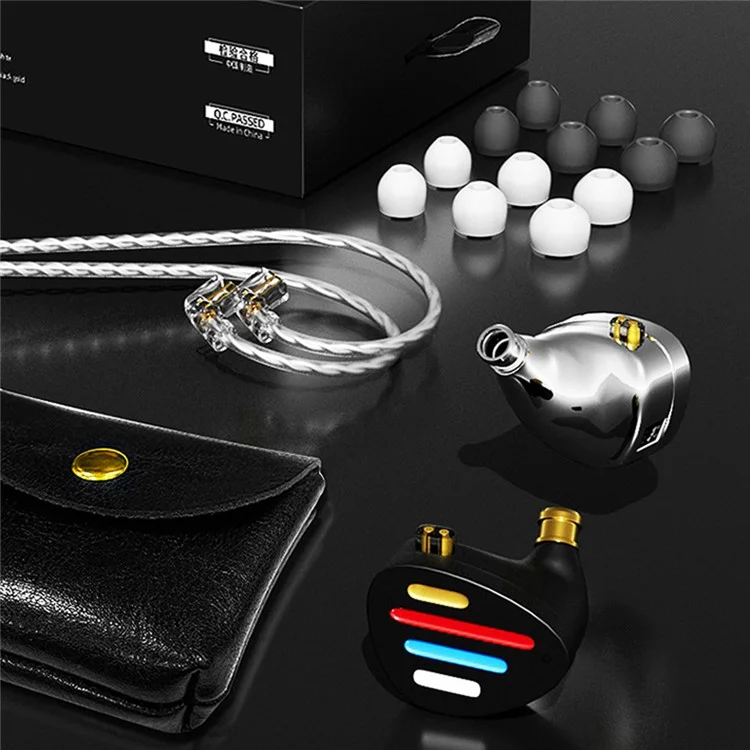ND X12 Wired Earphones 10mm Dynamic Driver +5BA HiFi In-ear Headphones with Detachable Cable, No Mic - Black