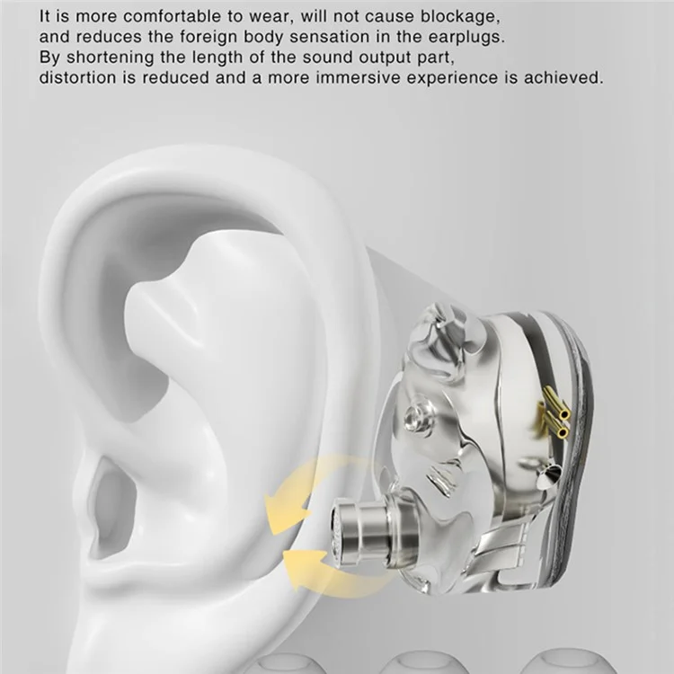 ND 001 Nano Diaphragm Moving Coil IEM In-Ear Monitor HiFi Earphone with Detachable Cable, No Mic - Silver
