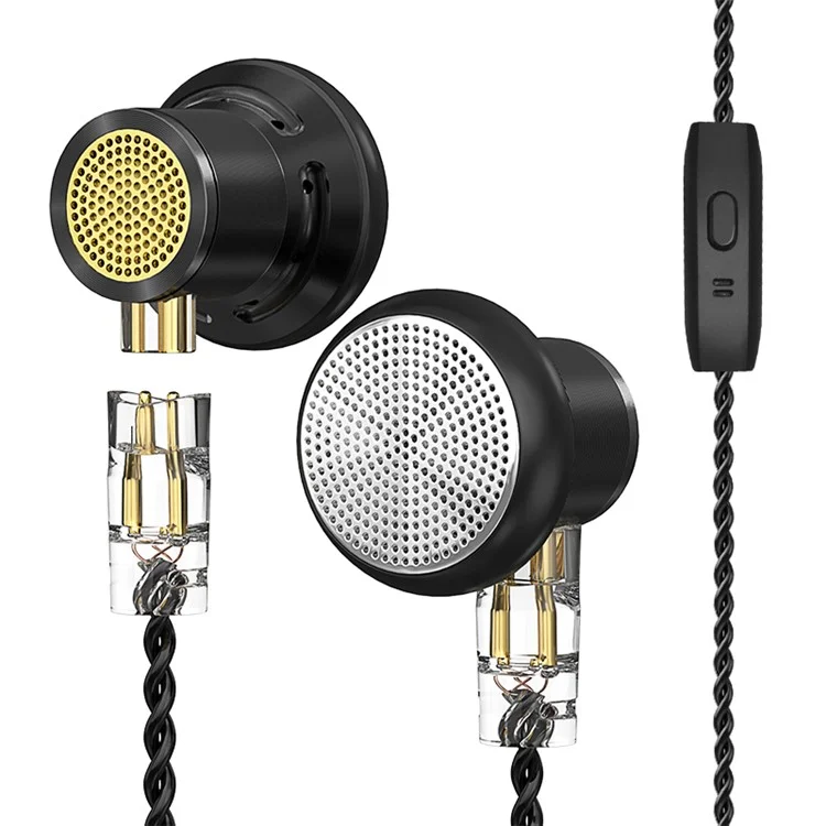 ND DTS Aurbarghi Dinamici di Cancellazione Del Rumore Auricolari Hifi Bass Monitor In-ear Con Cavo Staccabile, Con Microfono - Nero
