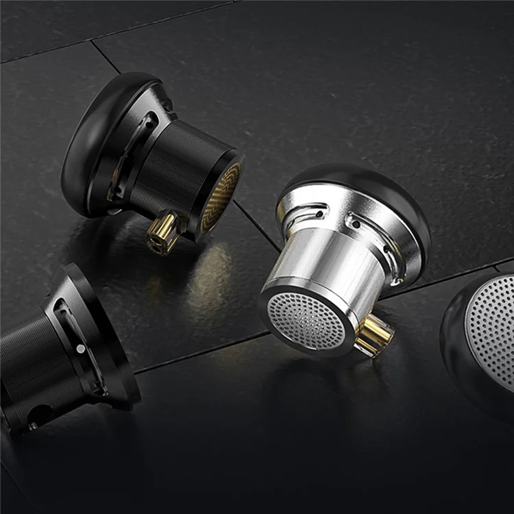 ND DTS Aurbarghi Dinamici di Cancellazione Del Rumore Auricolari Hifi Bass Monitor In-ear Con Cavo Staccabile, Con Microfono - Nero